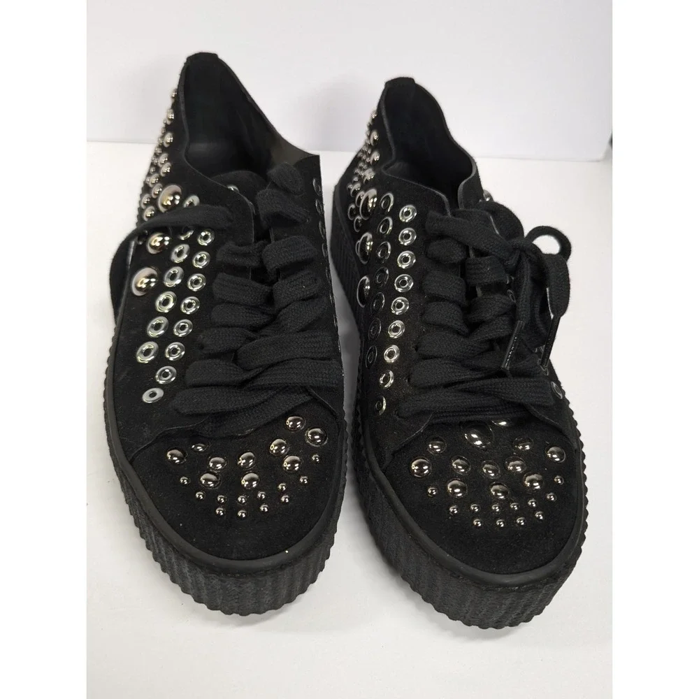 PINKO Iseol Black Studded Sneakers NWOT Size 9/39